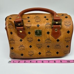 MCM  Boston Handbag Double Handles 10 In X 6 In X 7 In